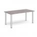 Rectangular chrome radial leg meeting table 1600mm x 800mm - grey oak DRL1600-C-GO
