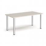 Rectangular chrome radial leg meeting table 1600mm x 800mm - Light Grey DRL1600-C-LG