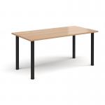 Rectangular black radial leg meeting table 1600mm x 800mm - beech DRL1600-K-B