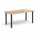 Rectangular black radial leg meeting table 1600mm x 800mm - beech DRL1600-K-B