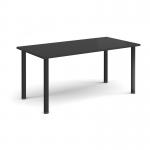 Rectangular black radial leg meeting table 1600mm x 800mm - Black DRL1600-K-BK