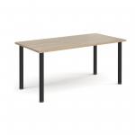 Rectangular black radial leg meeting table 1600mm x 800mm - barcelona walnut DRL1600-K-BW