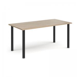Rectangular black radial leg meeting table 1600mm x 800mm - Barcelona