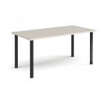 Rectangular black radial leg meeting table 1600mm x 800mm - Light Grey DRL1600-K-LG