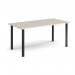 Rectangular black radial leg meeting table 1600mm x 800mm - Light Grey DRL1600-K-LG
