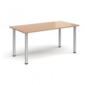 Rectangular silver radial leg meeting table 1600mm x 800mm - beech DRL1600-S-B