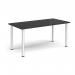 Rectangular silver radial leg meeting table 1600mm x 800mm - Black DRL1600-S-BK