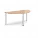 Semi circular chrome radial leg meeting table 1600mm x 800mm - beech DRL1600S-C-B