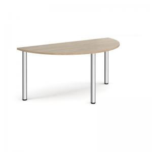 Semi circular chrome radial leg meeting table 1600mm x 800mm -