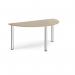 Semi circular chrome radial leg meeting table 1600mm x 800mm - Barcelona walnut DRL1600S-C-BW