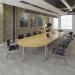 Semi circular chrome radial leg meeting table 1600mm x 800mm - Barcelona walnut DRL1600S-C-BW