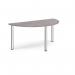 Semi circular chrome radial leg meeting table 1600mm x 800mm - grey oak DRL1600S-C-GO