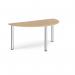 Semi circular chrome radial leg meeting table 1600mm x 800mm - Kendal oak DRL1600S-C-KO