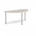 Semi circular chrome radial leg meeting table 1600mm x 800mm - Light Grey DRL1600S-C-LG