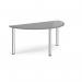 Semi circular chrome radial leg meeting table 1600mm x 800mm - onyx grey DRL1600S-C-OG
