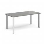 Semi circular chrome radial leg meeting table 1600mm x 800mm - onyx grey DRL1600S-C-OG