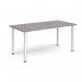 Rectangular silver radial leg meeting table 1600mm x 800mm - grey oak DRL1600-S-GO