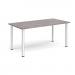 Rectangular silver radial leg meeting table 1600mm x 800mm - grey oak DRL1600-S-GO
