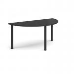 Semi circular black radial leg meeting table 1600mm x 800mm - Black DRL1600S-K-BK