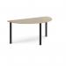 Semi circular black radial leg meeting table 1600mm x 800mm - Barcelona walnut DRL1600S-K-BW