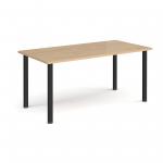 Semi circular black radial leg meeting table 1600mm x 800mm - kendal oak DRL1600S-K-KO