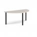 Semi circular black radial leg meeting table 1600mm x 800mm - Light Grey DRL1600S-K-LG