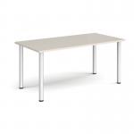 Rectangular silver radial leg meeting table 1600mm x 800mm - Light Grey DRL1600-S-LG