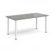 Rectangular silver radial leg meeting table 1600mm x 800mm - onyx grey DRL1600-S-OG