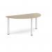 Semi circular silver radial leg meeting table 1600mm x 800mm - Barcelona walnut DRL1600S-S-BW
