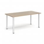 Semi circular silver radial leg meeting table 1600mm x 800mm - barcelona walnut DRL1600S-S-BW