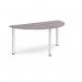 Semi circular silver radial leg meeting table 1600mm x 800mm - grey oak DRL1600S-S-GO