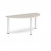 Semi circular silver radial leg meeting table 1600mm x 800mm - Light Grey DRL1600S-S-LG