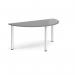 Semi circular silver radial leg meeting table 1600mm x 800mm - onyx grey DRL1600S-S-OG