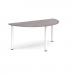 Semi circular white radial leg meeting table 1600mm x 800mm - grey oak DRL1600S-WH-GO