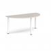 Semi circular white radial leg meeting table 1600mm x 800mm - Light Grey DRL1600S-WH-LG