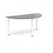 Semi circular white radial leg meeting table 1600mm x 800mm - onyx grey DRL1600S-WH-OG