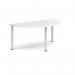 Semi circular white radial leg meeting table 1600mm x 800mm - white DRL1600S-WH-WH