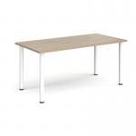 Rectangular white radial leg meeting table 1600mm x 800mm - Barcelona walnut DRL1600-WH-BW