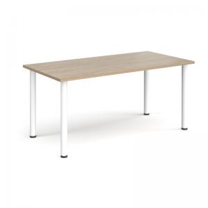 Rectangular white radial leg meeting table 1600mm x 800mm - Barcelona