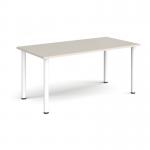 Rectangular white radial leg meeting table 1600mm x 800mm - Light Grey DRL1600-WH-LG