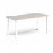 Rectangular white radial leg meeting table 1600mm x 800mm - Light Grey DRL1600-WH-LG