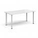 Rectangular white radial leg meeting table 1600mm x 800mm - white DRL1600-WH-WH