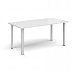 Rectangular white radial leg meeting table 1600mm x 800mm - white DRL1600-WH-WH