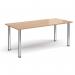 Rectangular chrome radial leg meeting table 1800mm x 800mm - beech DRL1800-C-B