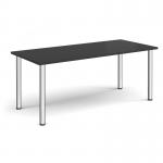 Rectangular chrome radial leg meeting table 1800mm x 800mm - Black DRL1800-C-BK