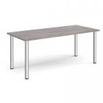 Rectangular chrome radial leg meeting table 1800mm x 800mm - grey oak DRL1800-C-GO