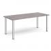 Rectangular chrome radial leg meeting table 1800mm x 800mm - grey oak DRL1800-C-GO