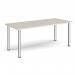 Rectangular chrome radial leg meeting table 1800mm x 800mm - Light Grey DRL1800-C-LG