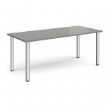 Rectangular chrome radial leg meeting table 1800mm x 800mm - onyx grey DRL1800-C-OG