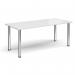 Rectangular chrome radial leg meeting table 1800mm x 800mm - white DRL1800-C-WH